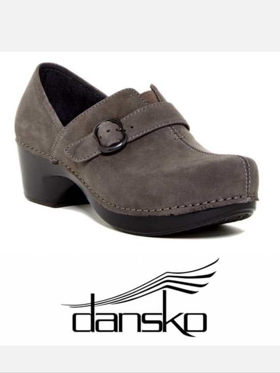 Dansko Shoes - Dansko Leather Grey Suede Buckle Slip On Tamara Clogs Shoes Sz 41/10,5